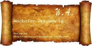 Wechsler Annamária névjegykártya